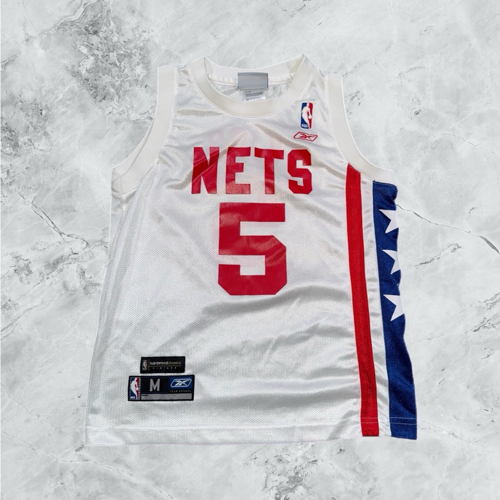 Vintage New Jersey Nets Jason Kidd #5 Hardwood Classics Reebok Jersey Boys M